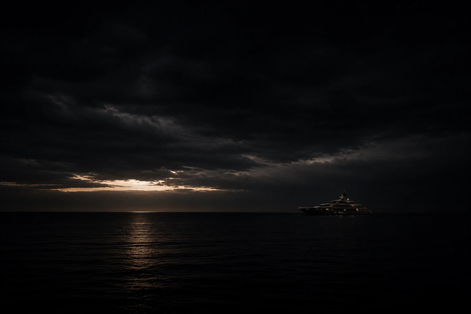 Iate solitário no oceano